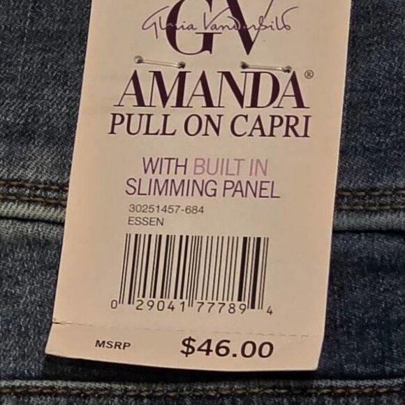 Women's Gloria Vanderbilt Amanda Pull-On Capri Pants Color: Essen Size: 10 - Picture 4 of 4